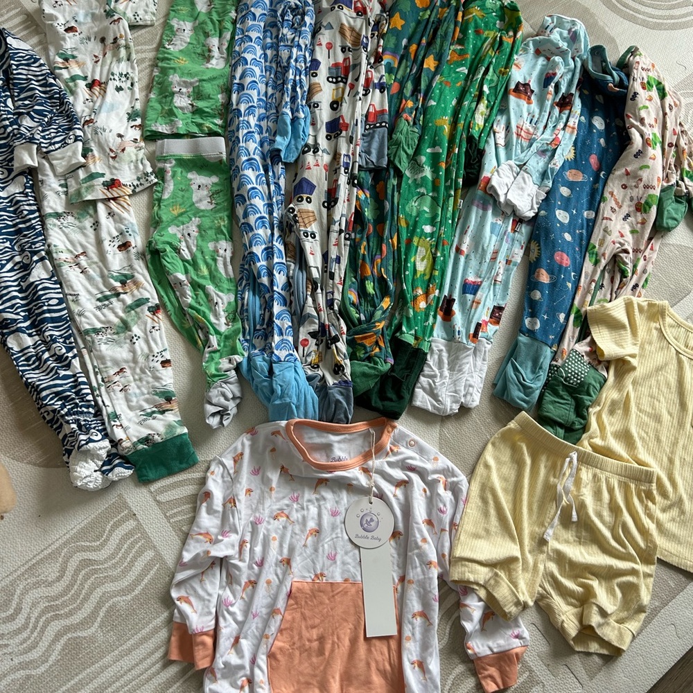 Toddler Bamboo Clothing Lot (little sleepies, Sleepy Sloth, Magnetic Me, & more)